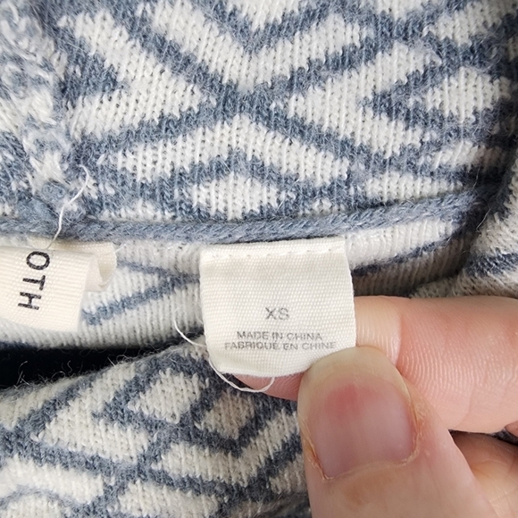 Anthropologie Moth Alpaca Blend Geometric Print Galena Cowl Neck Sweater Size XS - Picture 5 of 8